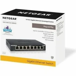 Netgear GS308 Ethernet Switch - 8 Ports - Gigabit Ethernet - 10/100/1000Base-T - 2 Layer Supported - Twisted Pair - GS308300PAS