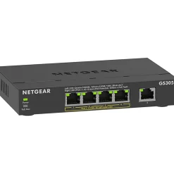 Netgear GS305P Ethernet Switch - 5 Ports - Gigabit Ethernet - 2 Layer Supported - 66.78 W Power Consumption - GS305P300NAS