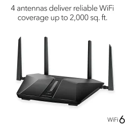 Netgear® Nighthawk AX6 Wireless Wi-Fi 6 Stream Router, RAX50-100NAS
