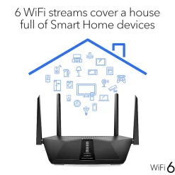 Netgear® Nighthawk AX6 Wireless Wi-Fi 6 Stream Router, RAX50-100NAS