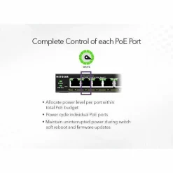 Netgear 8-Port Gigabit Ethernet PoE+ Smart Managed Plus Switch - 8 Ports - Manageable - 2 Layer Supported - GS308EP100NAS