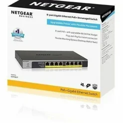 Netgear 8-Port PoE/PoE+ Gigabit Ethernet Unmanaged Switch (GS108LP) - 8 Ports - Gigabit Ethernet - 1000Bas - GS108LP100NAS