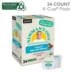 Newman's Own® Organics Single-Serve Coffee K-Cup® Pods, Special Blend, Carton Of 24