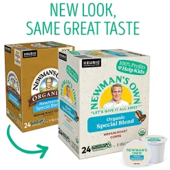 Newman's Own® Organics Single-Serve Coffee K-Cup®,  Special Blend, Carton Of 96, 4 x 24 Per Box