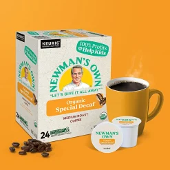 Newman's Own Organics Special Blend Decaf Coffee Keurig Single-Serve K-Cup Pods, Medium Roast, 24 Pods Per Pack, Case Of 4 Packs
