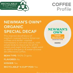 Newman's Own® Organics Special Blend Single-Serve Coffee K-Cup® Pods, Decaffeinated, Carton Of 24