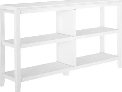 New Ridge Home Goods 30-1/4"H 3-Tier Low Wooden Bookcase, White