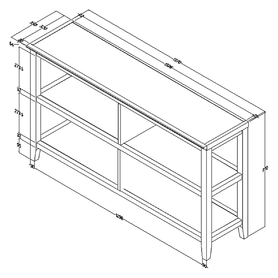 New Ridge Home Goods 30-1/4"H 3-Tier Low Wooden Bookcase, White