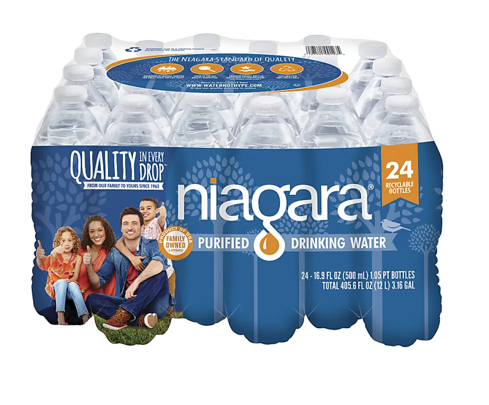 Niagara Purified Drinking Water Bottles, 16.9 Fl Oz, Pack Of 24 Bottles