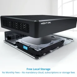 Night Owl 8-Channel 4K Bluetooth® NVR With 2TB Hard Drive And 6 Wired IP 4K Spotlight Cameras, Black/White
