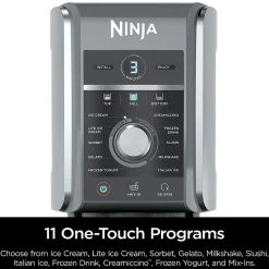 Ninja CREAMi Deluxe 11-in-1 Ice Cream And Frozen Treat Maker, 0.75-Quart, Silver, Total Qty 1