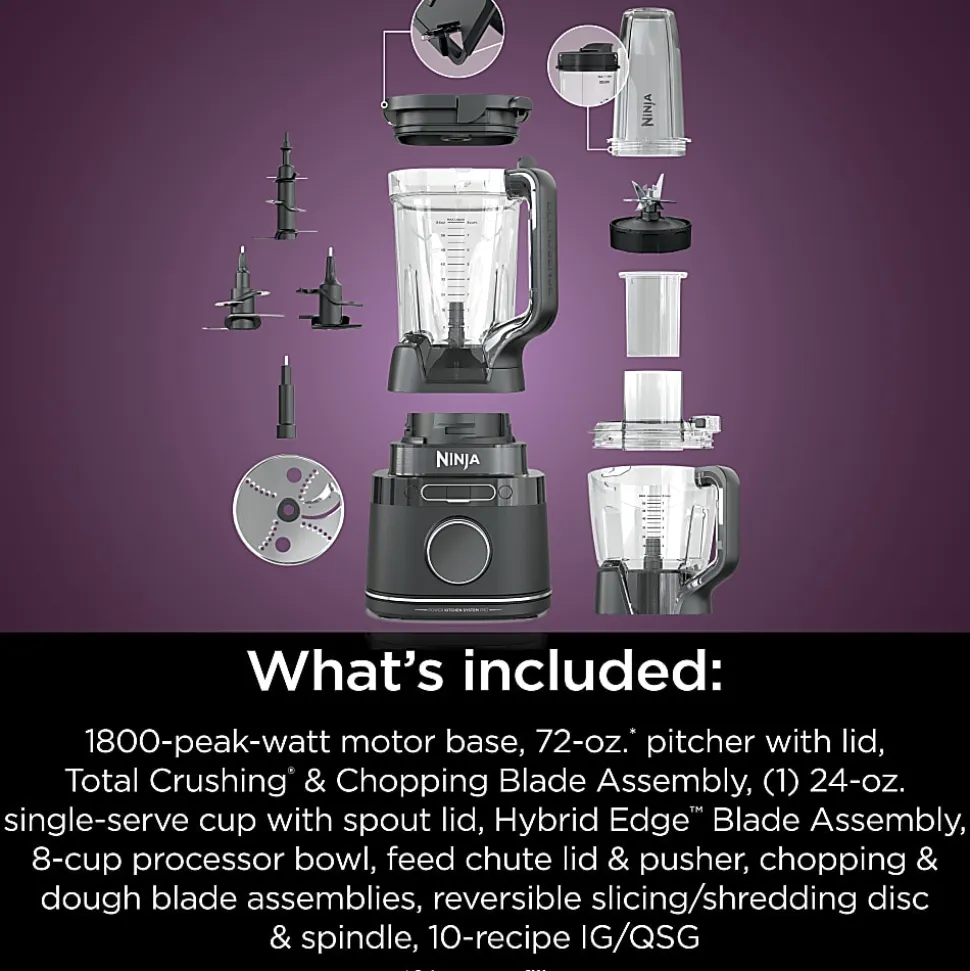 Ninja Detect Kitchen System Power Blender + Processor Pro With BlendSense Technology, Black, Total Qty 1