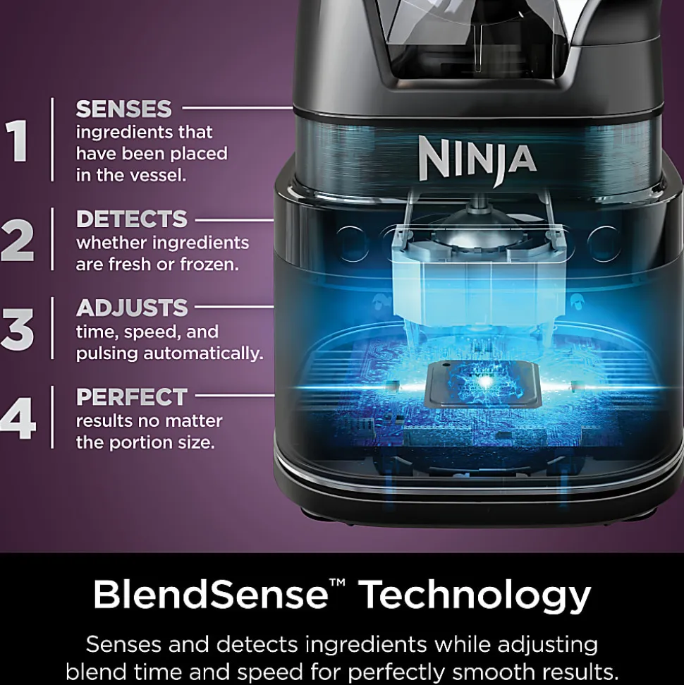 Ninja Detect Kitchen System Power Blender + Processor Pro With BlendSense Technology, Black, Total Qty 1