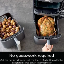 Ninja DoubleStack XL Smart 2-Basket Air Fryer, 15-3/16”H x 19-1/4”W x 11-1/4”D, Deep Gray, Total Qty 1