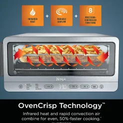 Ninja Flip Toaster Oven And Air Fryer, 0.55 Cu. Ft., Silver, Total Qty 1