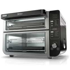 Ninja 12-in-1 Double Oven With FlexDoor, 0.55 Cu. Ft., Silver/Black, Total Qty 1