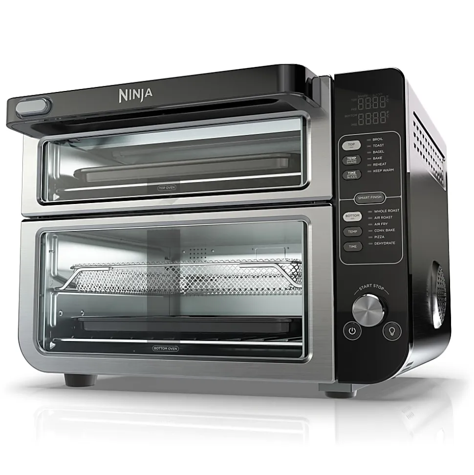 Ninja 12-in-1 Double Oven With FlexDoor, 0.55 Cu. Ft., Silver/Black, Total Qty 1