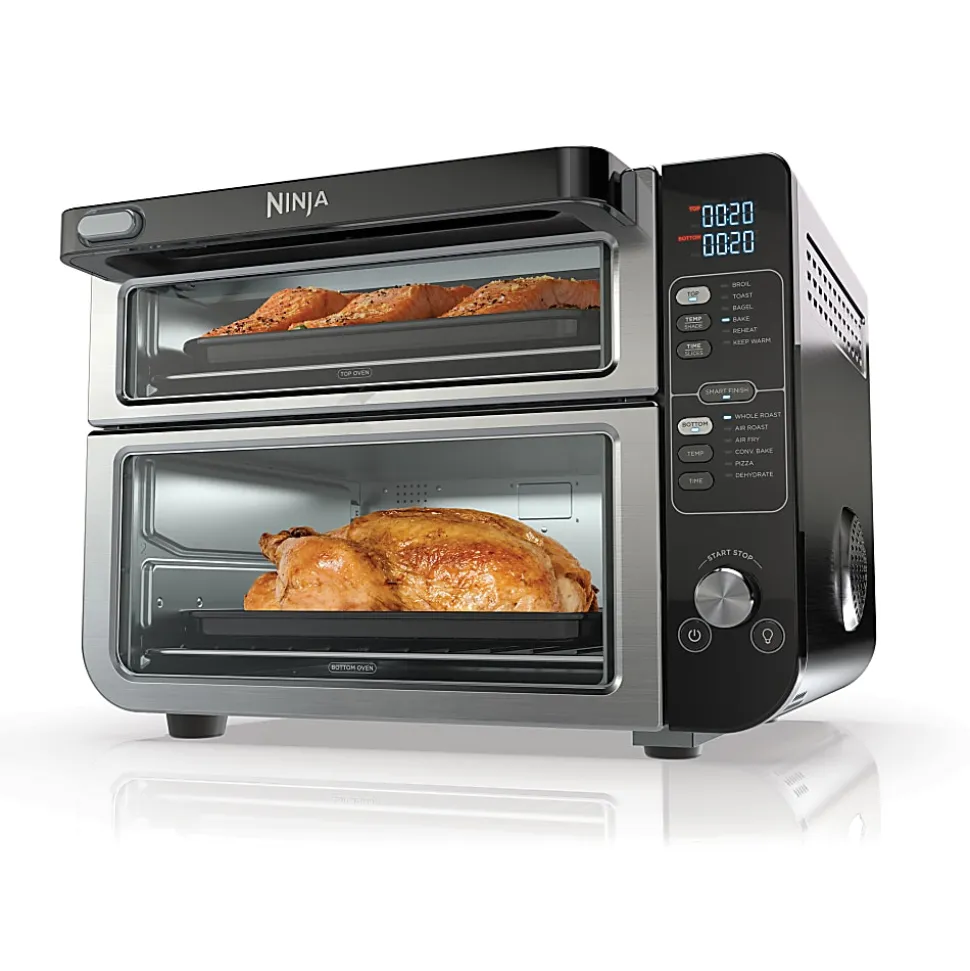 Ninja 12-in-1 Double Oven With FlexDoor, 0.55 Cu. Ft., Silver/Black, Total Qty 1