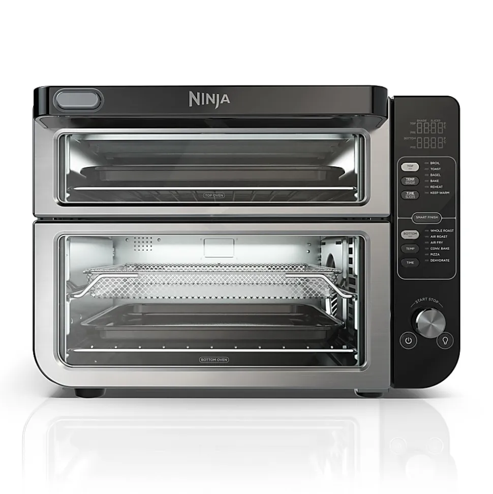 Ninja 12-in-1 Double Oven With FlexDoor, 0.55 Cu. Ft., Silver/Black, Total Qty 1