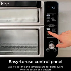 Ninja 12-in-1 Double Oven With FlexDoor, 0.55 Cu. Ft., Silver/Black, Total Qty 1