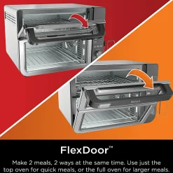 Ninja 12-in-1 Smart Double Oven With FlexDoor, 0.55 Cu. Ft., Silver/Black, Total Qty 1