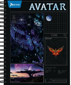 Norma Large Spiral Composition Notebook, 11" x 8-1/2", 10-Subject, College Rule, 200 Sheets, Avatar