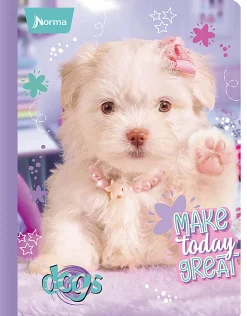 Norma Notebook, College Rule, 7-1/2" x 9-3/4", 100 Sheets, Dogs, Total Qty 1
