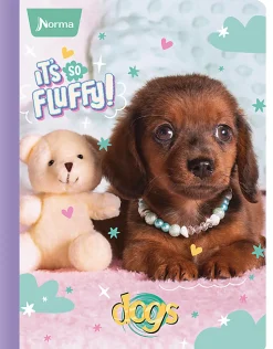 Norma Notebook, College Rule, 7-1/2" x 9-3/4", 100 Sheets, Dogs, Total Qty 1