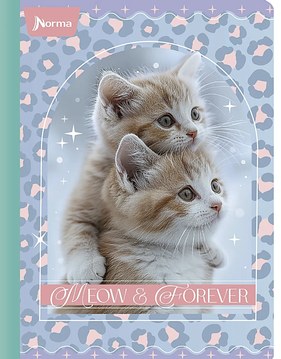 Norma Notebook, College Rule, 7-1/2" x 9-3/4”, 100 Sheets, Cats, Total Qty 1