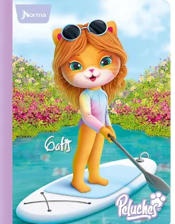 Norma Notebook, College Rule, 7-1/2" x 9-3/4", 100 Sheets, Peluches, Total Qty 1