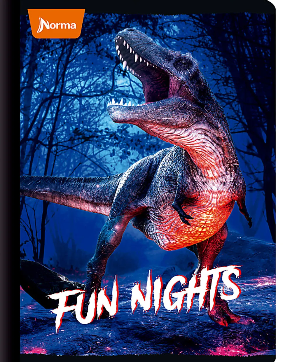 Norma Notebook, College Rule, 7-1/2" x 9-3/4”, 100 Sheets, Dinos, Total Qty 1