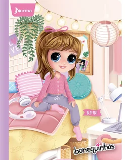 Norma Notebook, College Rule, 7-1/2" x 9-3/4”, 100 Sheets, Bonequinhas Dolls, Total Qty 1