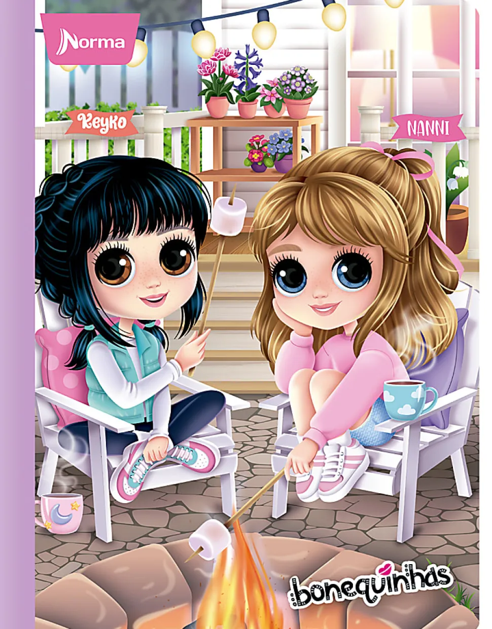 Norma Notebook, College Rule, 7-1/2" x 9-3/4”, 100 Sheets, Bonequinhas Dolls, Total Qty 1