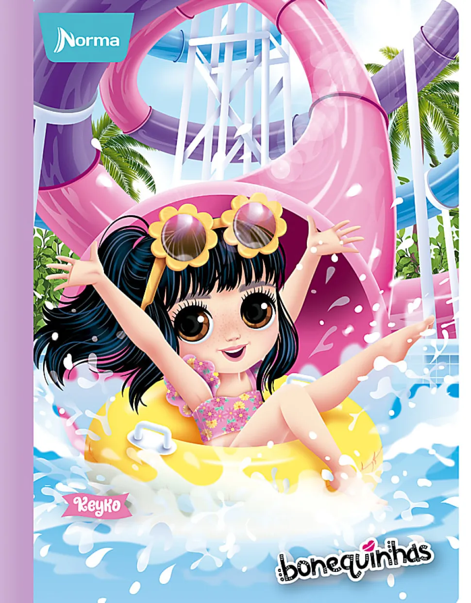 Norma Notebook, College Rule, 7-1/2" x 9-3/4”, 100 Sheets, Bonequinhas Dolls, Total Qty 1