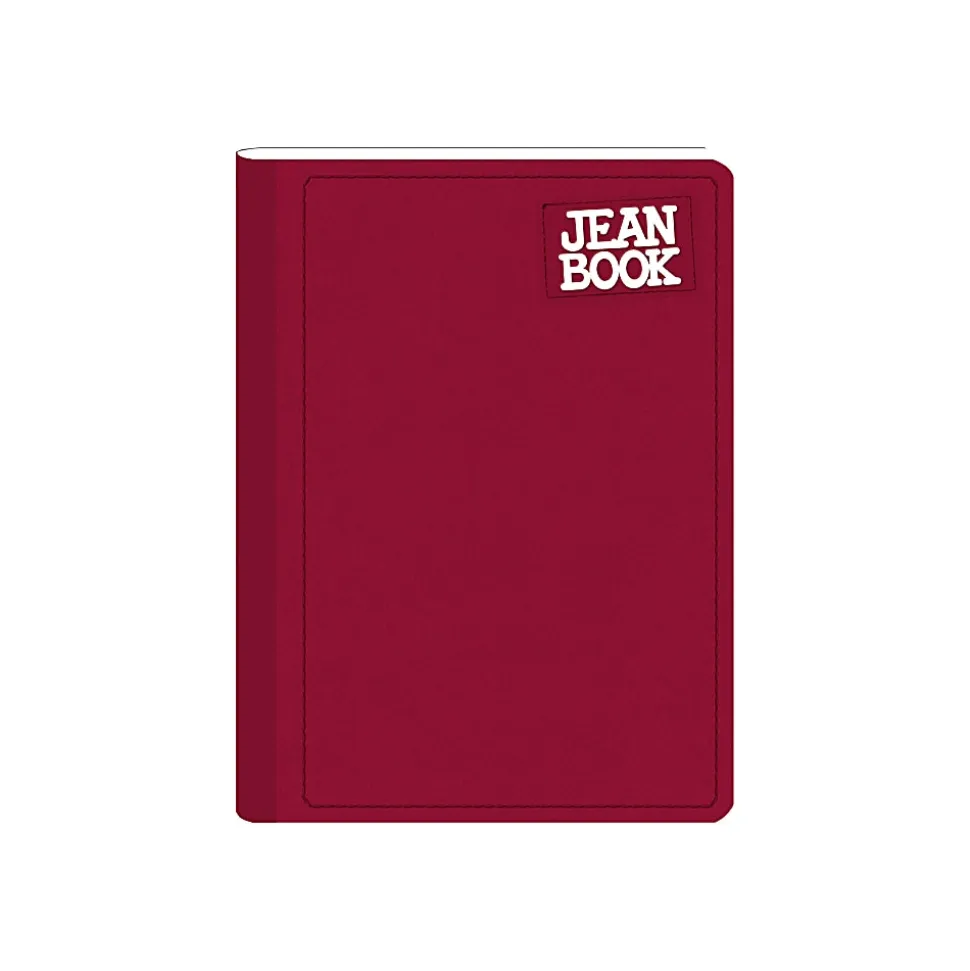 Norma Notebook, Jean, 100 Sheets, College-Ruled, 7-1/2" x 9-3/4", Burgundy, Total Qty 1