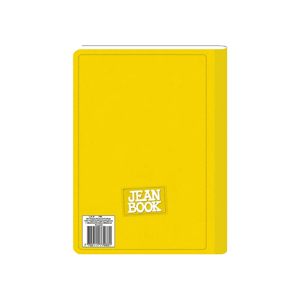 Norma Notebook, Jean, 100 Sheets, College-Ruled, 7-1/2" x 9-3/4", Yellow, Total Qty 1