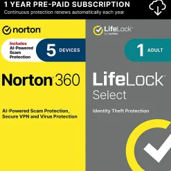 Norton 360 Deluxe With Lifelock Select 100gb En 1 User 5 Device 12mo