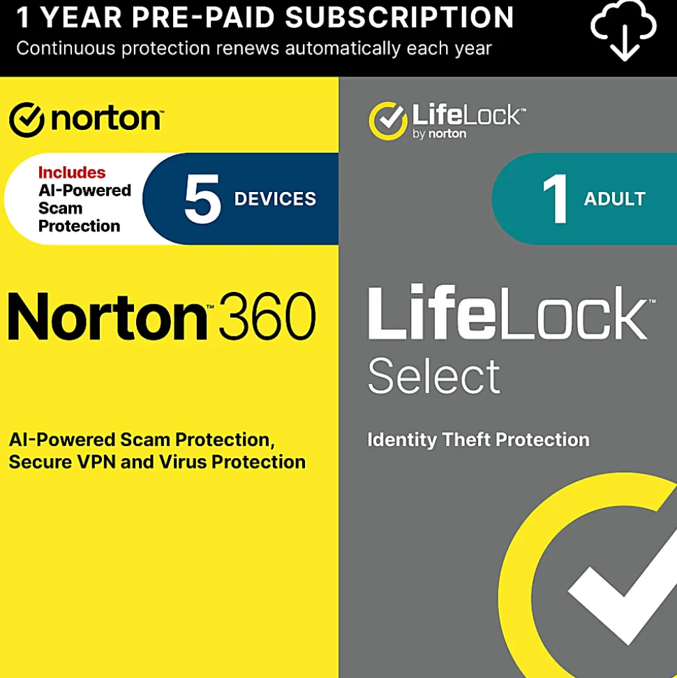 Norton 360 Deluxe With Lifelock Select 100gb En 1 User 5 Device 12mo