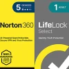 Norton 360/LifeLock Select Bundle, For 5 Devices