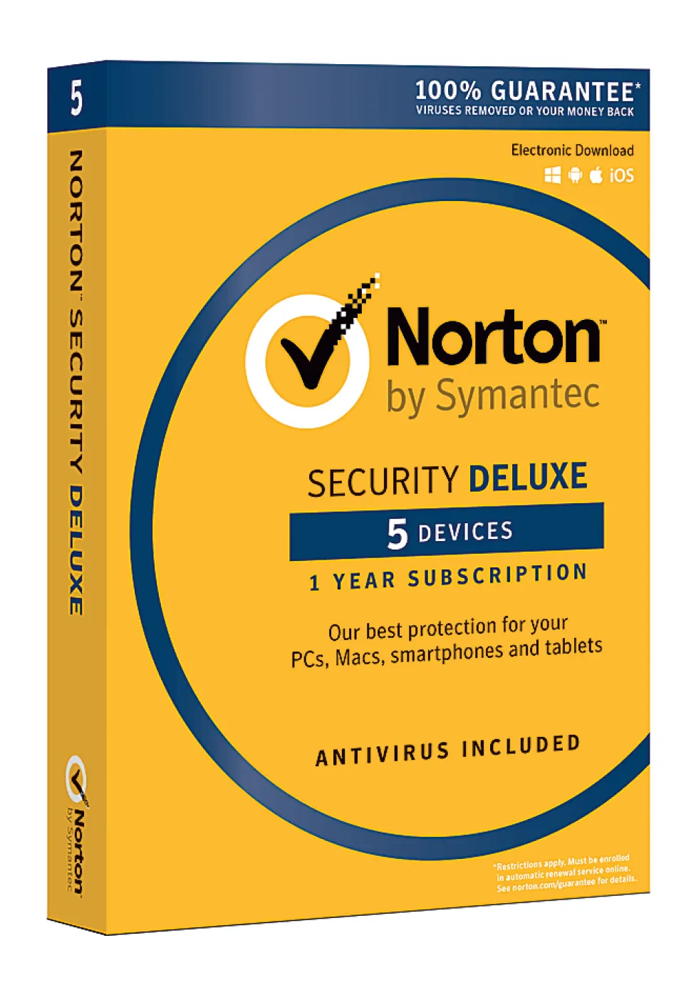 Norton™ Security Deluxe, For 5 PC/Mac®/Android/iOS Devices, Product Key