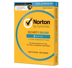 Norton™ Security Deluxe Plus Norton Utilities, 1-Year Subscription, For 3 PC/Mac® Devices, Product Key