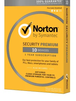 Norton™ Security Premium, For 10 Devices, 1-Year Subscription, Point of Sale Activation