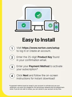 Norton™ 360 Standard, For 1 Device, 1 Year Subscription, Windows®, Download