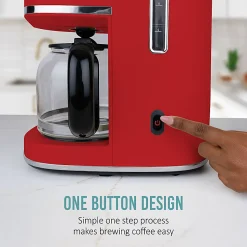 Nostalgia Classic Retro 10-Cup Coffee Maker, Red, Total Qty 1