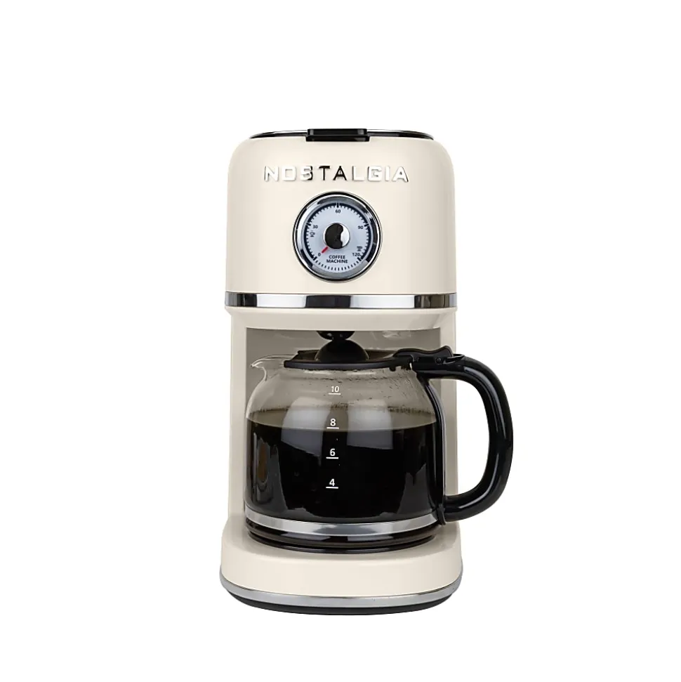 Nostalgia Classic Retro 10-Cup Coffee Maker, Cream, Total Qty 1