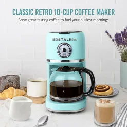 Nostalgia Classic Retro 10-Cup Coffee Maker, Aqua, Total Qty 1