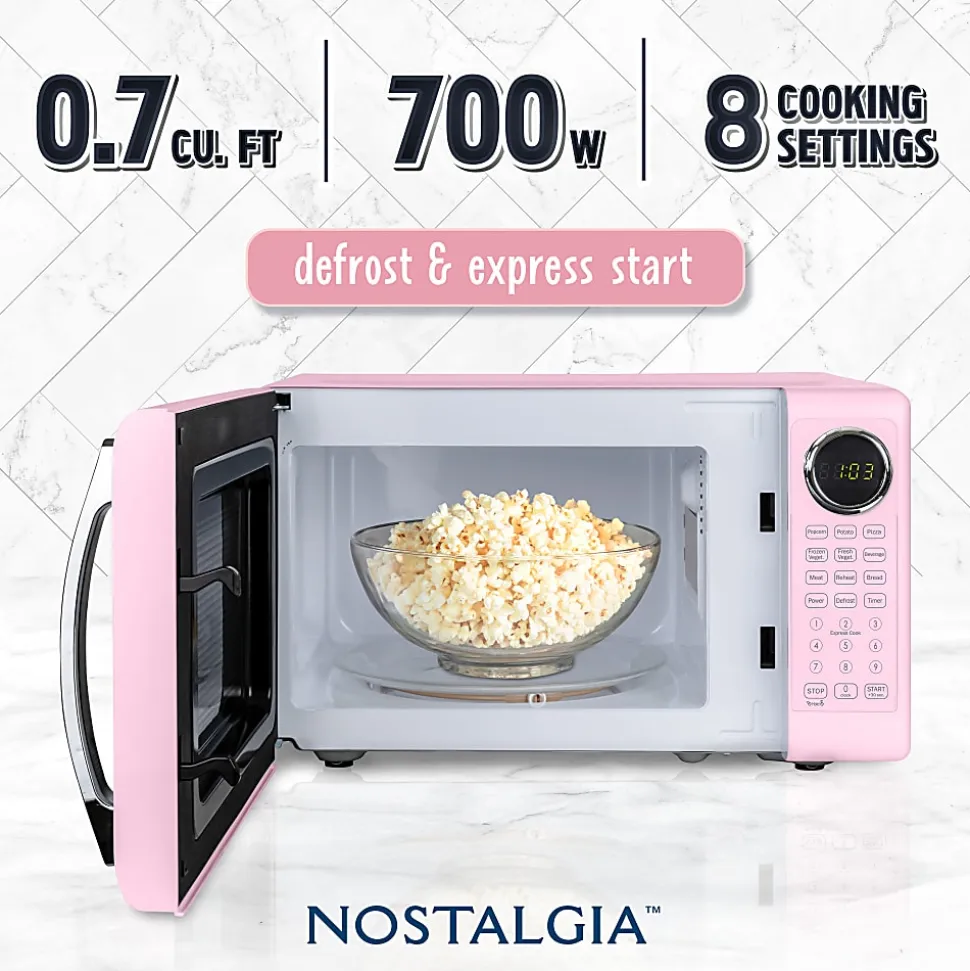Nostalgia Retro 0.7 Cu. Ft. Countertop Microwave, Pink, Total Qty 1