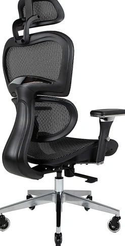 Nouhaus Ergo3D Ergonomic Fabric High-Back Office Chair, Black Coffee