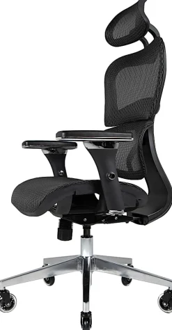Nouhaus Ergo3D Ergonomic Fabric High-Back Office Chair, Black Coffee