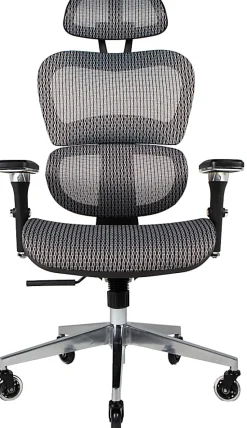 Nouhaus Ergo3D Ergonomic Fabric High-Back Office Chair, Silver Gray